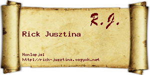 Rick Jusztina névjegykártya